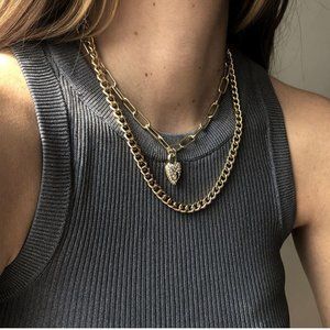 Layered heart pendant necklace